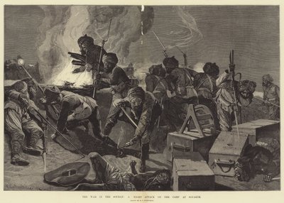 La guerre au Soudan, une attaque nocturne sur le camp à Souakim - Richard Caton Woodville junior